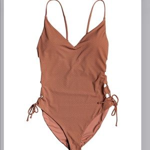 NWT Roxy Riding Moon One Piece side tie up / lace up Swimsuit